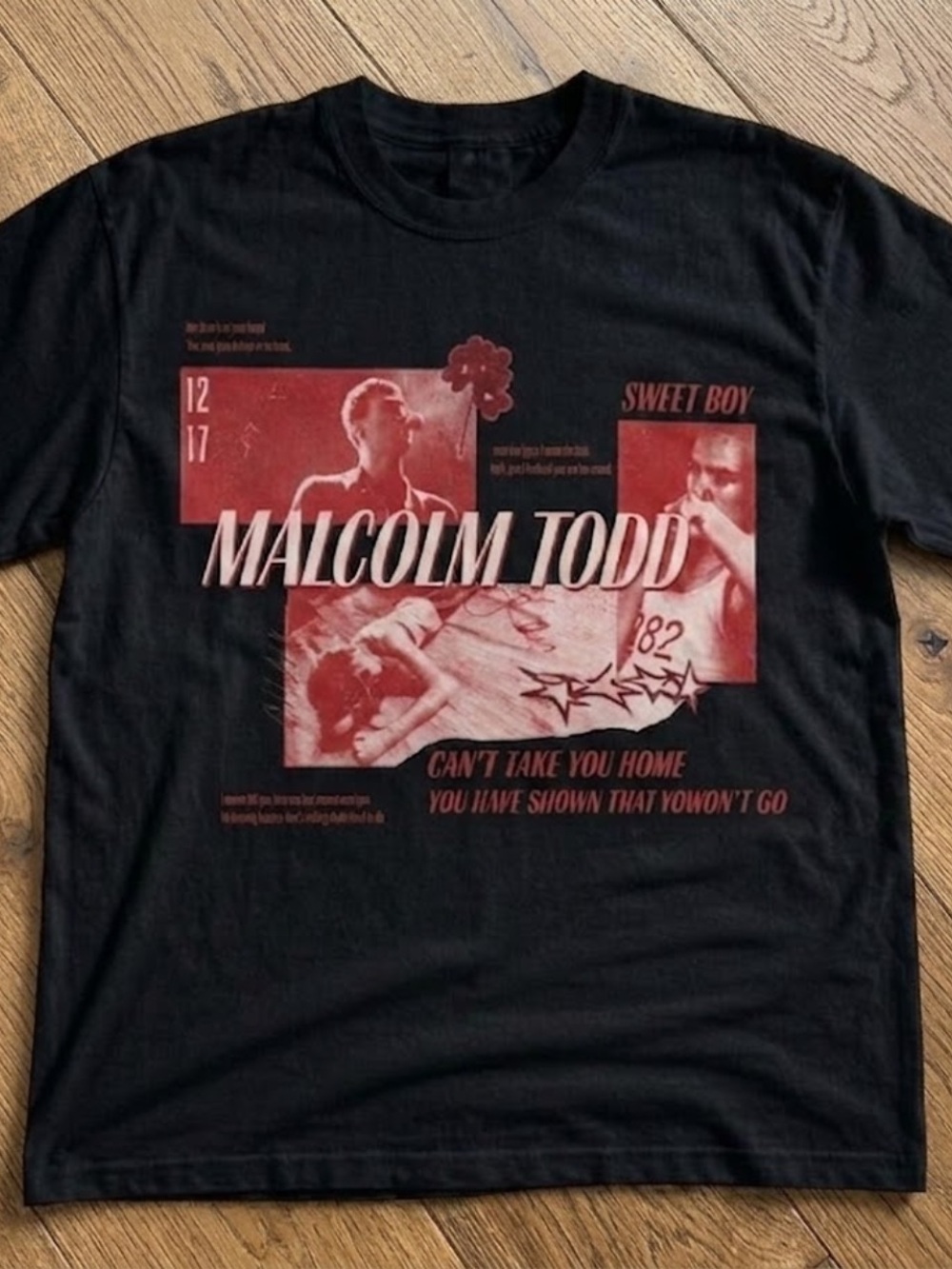 Gildan Men's Black Malcolm Todd Graphic Tee